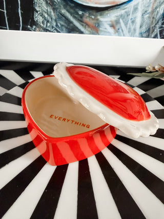 Ceramic Heart Trinket Box