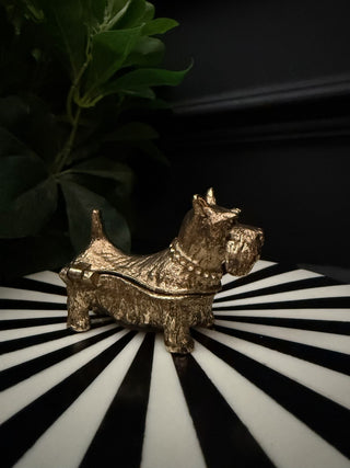 Gold Terrier Trinket Box