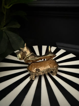 Gold Terrier Trinket Box