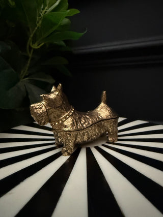 Gold Terrier Trinket Box