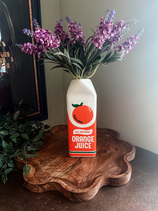 Orange Juice Carton Ceramic Vase