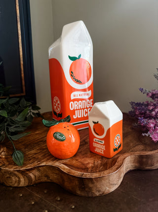 Orange Juice Carton Ceramic Vase