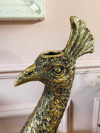 Peacock Head Candle Holder