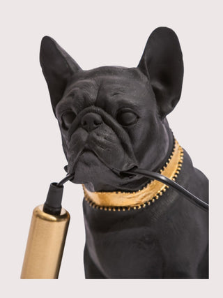 Black & Gold Pablo Pug Table Lamp
