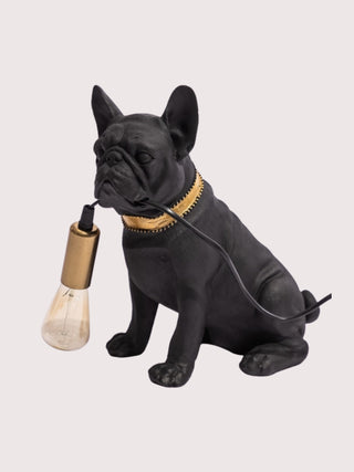 Black & Gold Pablo Pug Table Lamp