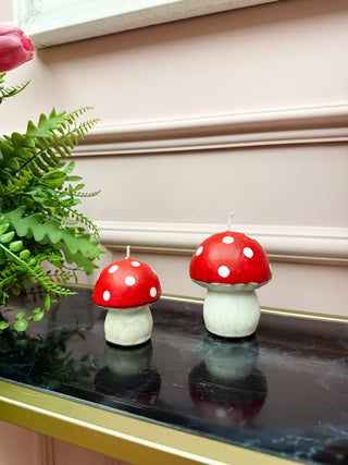 Large Red Mushroom Candle
