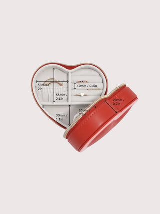 All Heart Travel Jewellery Case | Red - PUNK & POODLE