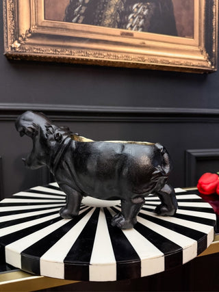 Black & Gold Roaring Hippo Dish - PUNK & POODLE