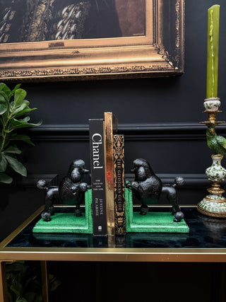 Black & Green Cast Iron Poodle Bookends - PUNK & POODLE