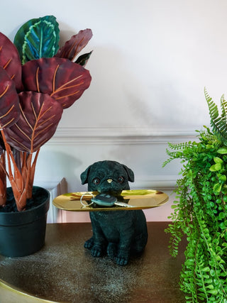 Black Pug Dog Holding Tray Statue Punk Poodle – PUNK POODLE
