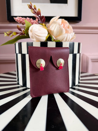Burgundy Tassel Boob Purse - PUNK & POODLE