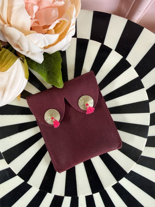 Burgundy Tassel Boob Purse - PUNK & POODLE