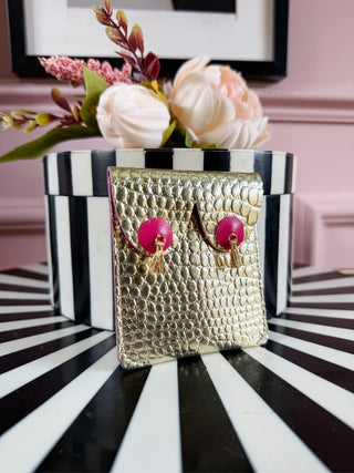 Gold Croc Tassel Boob Purse - PUNK & POODLE