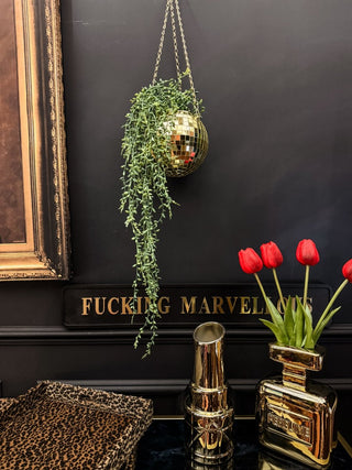 Gold Disco Ball Hanging Planter | Small 6" - PUNK & POODLE