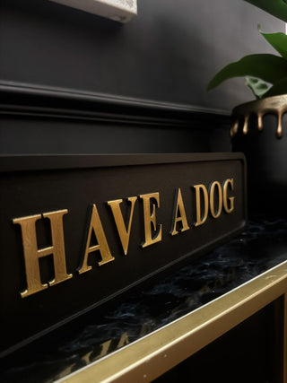 Gold Foil Sign 'I'm not Single, I have a Dog' - PUNK & POODLE