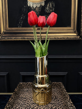 Gold Lipstick Vase - PUNK & POODLE