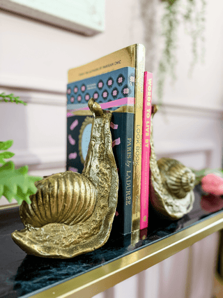 Gold Snail Bookends - PUNK & POODLE