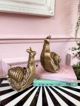Gold Snail Bookends - PUNK & POODLE