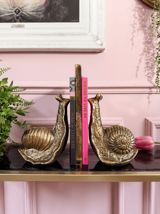 Gold Snail Bookends - PUNK & POODLE