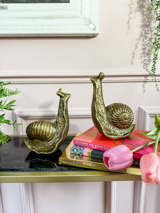 Gold Snail Bookends - PUNK & POODLE