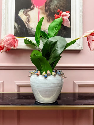 Large Perched Bird Ceramic Vase/Pot - PUNK & POODLE