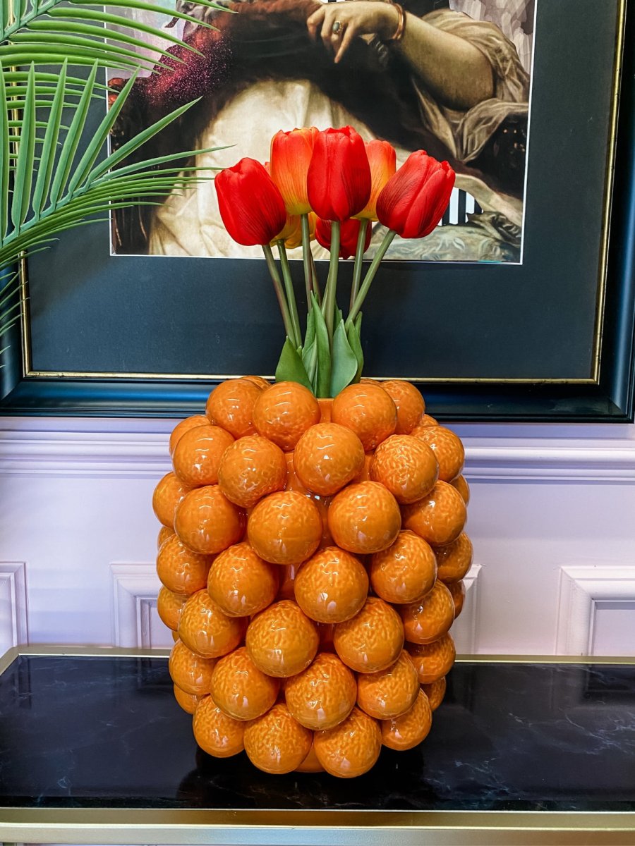 Multi Orange Ceramic Vase