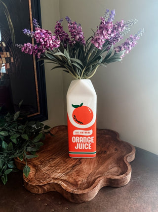 Orange Juice Carton Ceramic Vase - PUNK & POODLE