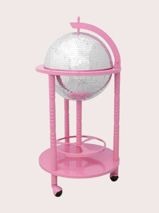 Pink & Silver Disco Ball Drinks Trolley Cart - PUNK & POODLE