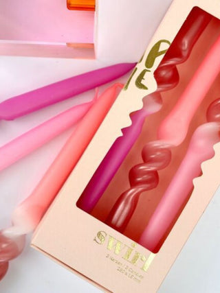 Set of 3 Dip Dye Swirl Dinner Candles | Cocktail Fusion - PUNK & POODLE
