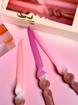 Set of 3 Dip Dye Swirl Dinner Candles | Cocktail Fusion - PUNK & POODLE