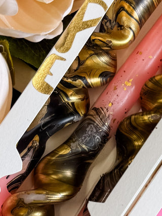 Set of 3 Dip Dye Swirl Dinner Candles | Surprise Bungalow - PUNK & POODLE