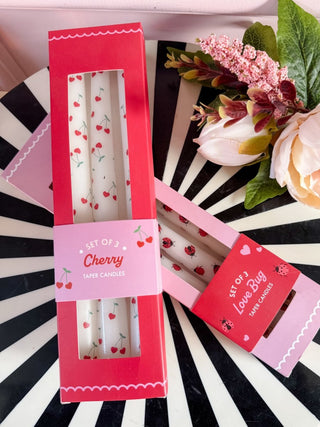 Set of 3 Taper Candles | Ladybird - PUNK & POODLE