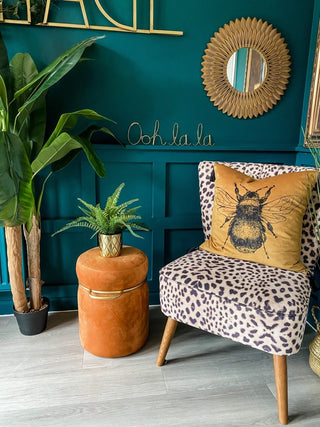 Orange Velvet Stool Pouffe Punk Poodle – PUNK POODLE