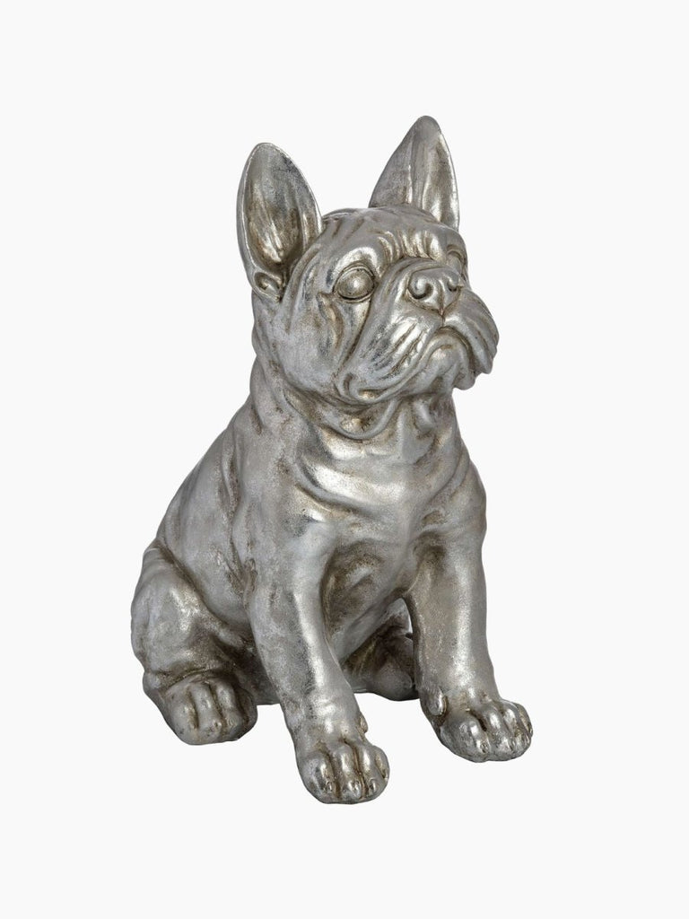 Antique Silver French Bull Dog Statue - Punk & Poodle