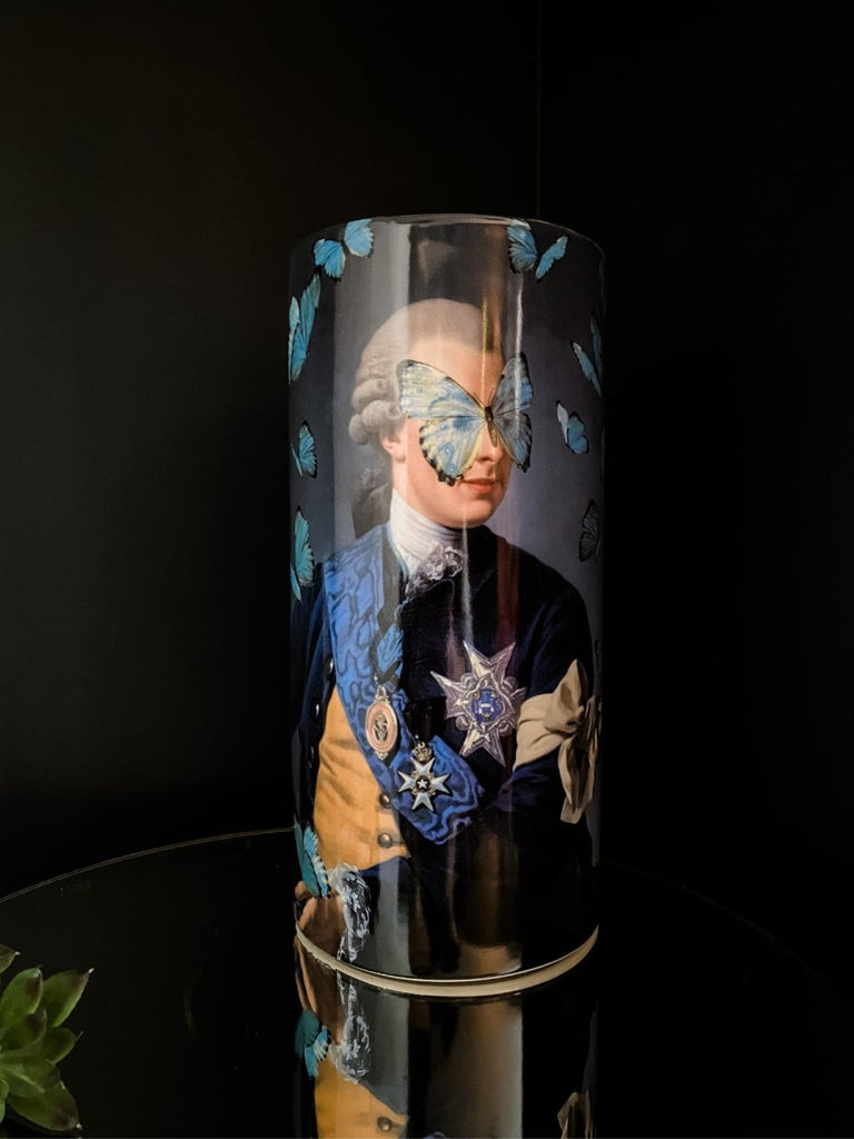 Aristocrat Gentleman Blue Butterflies Vase - Punk & Poodle