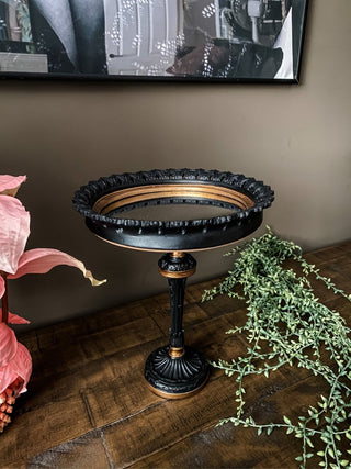 Black & Gold Ornate Mirrored Stand - Punk & Poodle