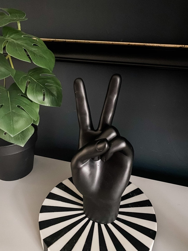 Black 'Peace' Hand Ornament - Punk & Poodle