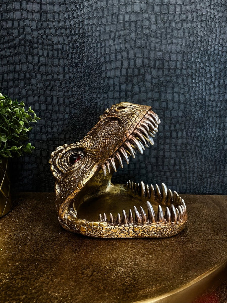 Bronzed Dinosaur Storage / Serving Dish - Punk & Poodle