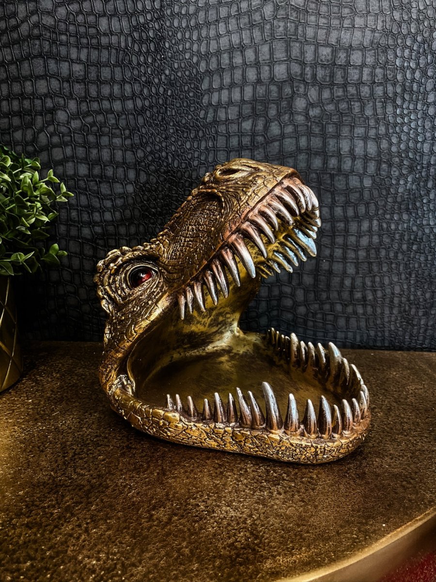 Bronzed Dinosaur Storage / Serving Dish - Punk & Poodle