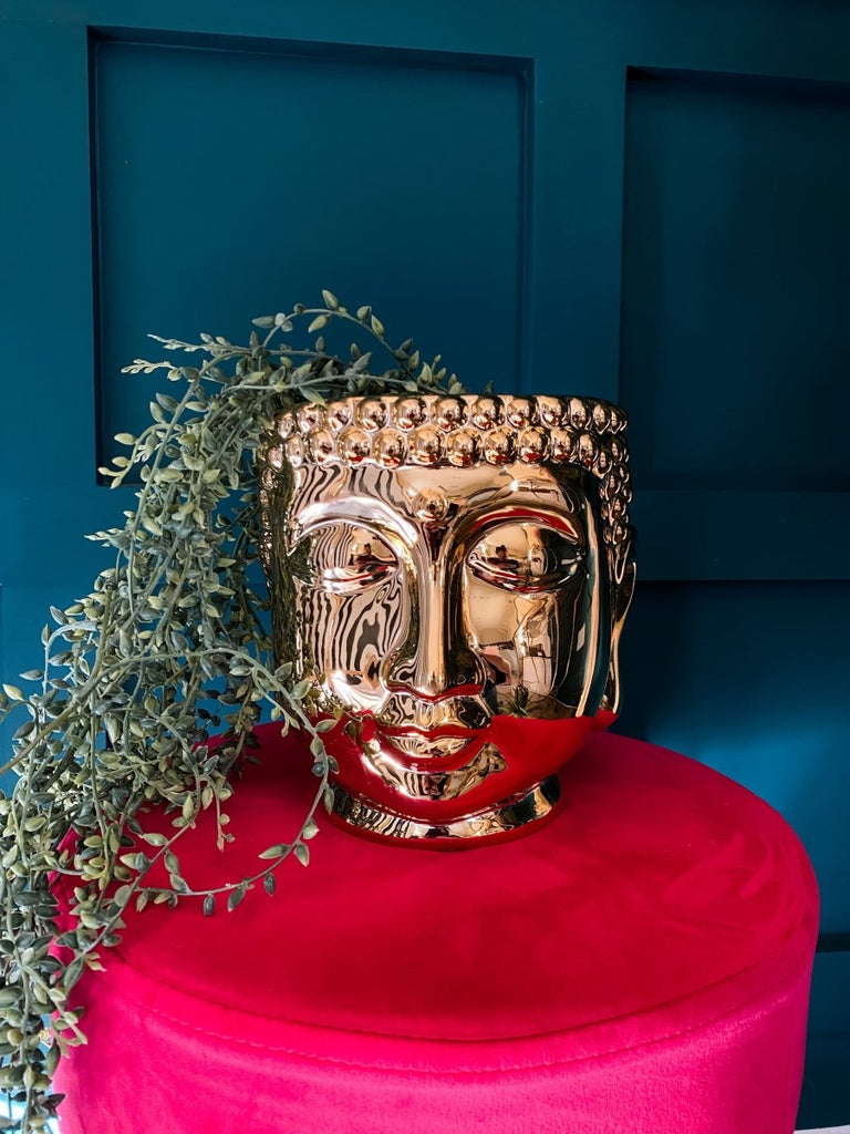 Buddha Head Gold Planter | Large - Punk & Poodle