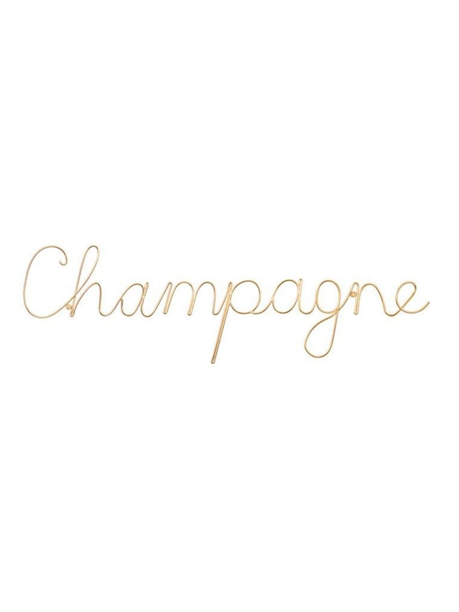 Champagne Gold Wire Wall Sign - Punk & Poodle