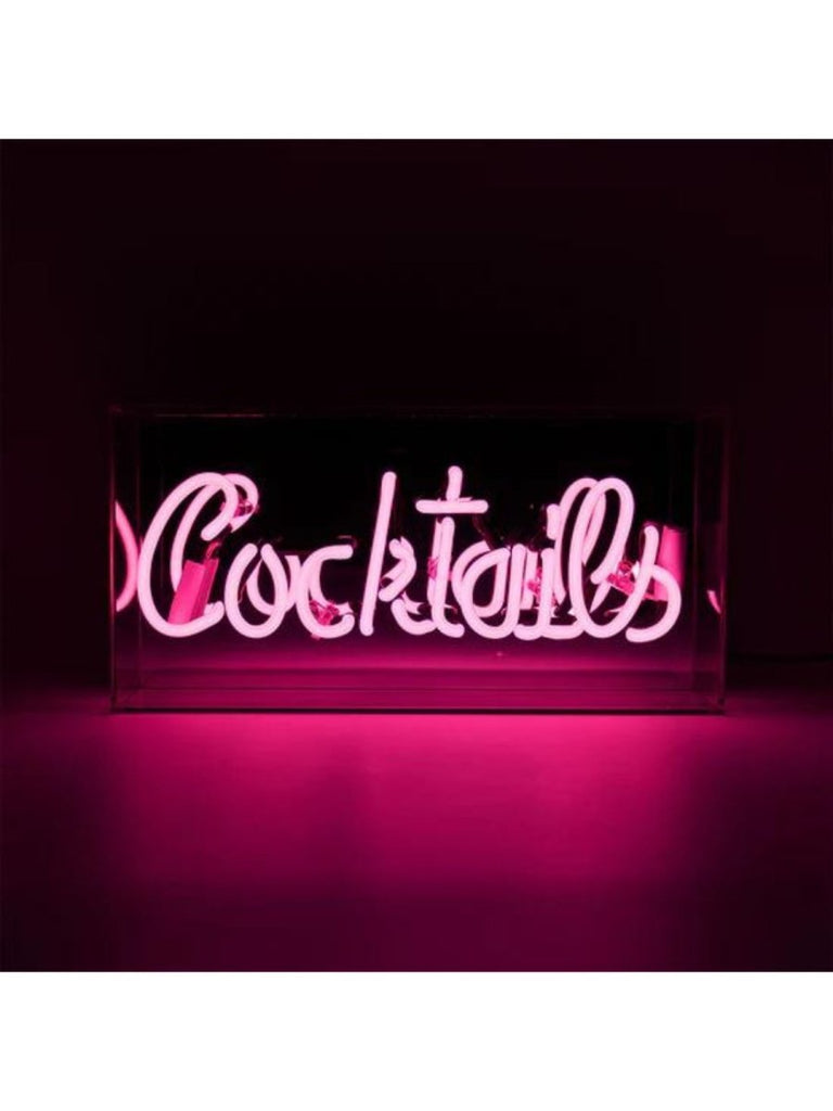 Cocktails Pink Neon Light Box - Punk & Poodle