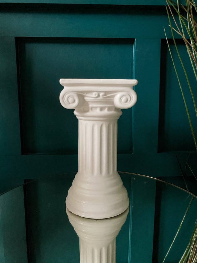 Column Ionic Ceramic Candle Holder | White - Punk & Poodle
