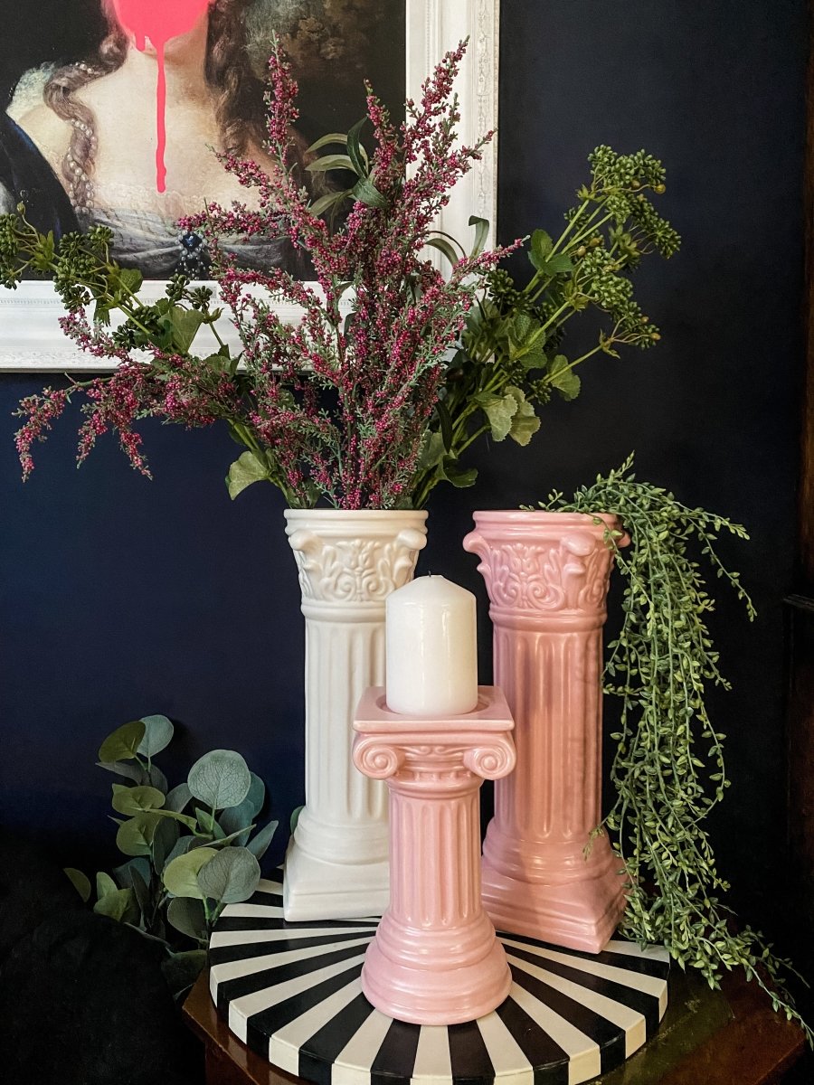 Corinthian Column Ceramic Vase | Pink - Punk & Poodle