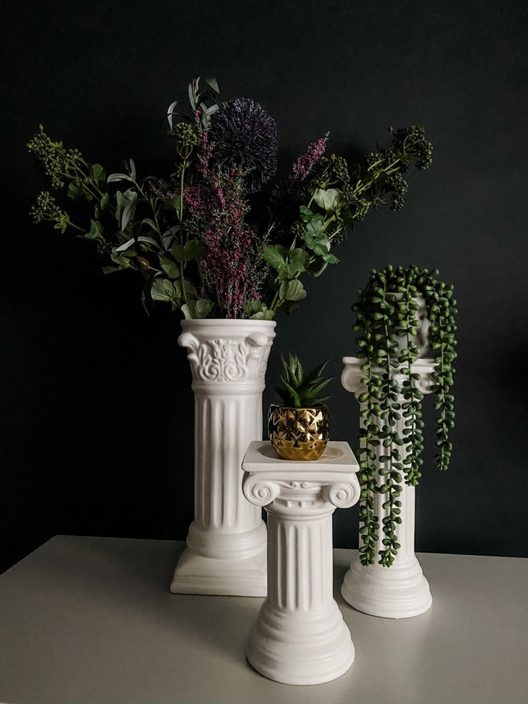 Corinthian Column Ceramic Vase | White - Punk & Poodle
