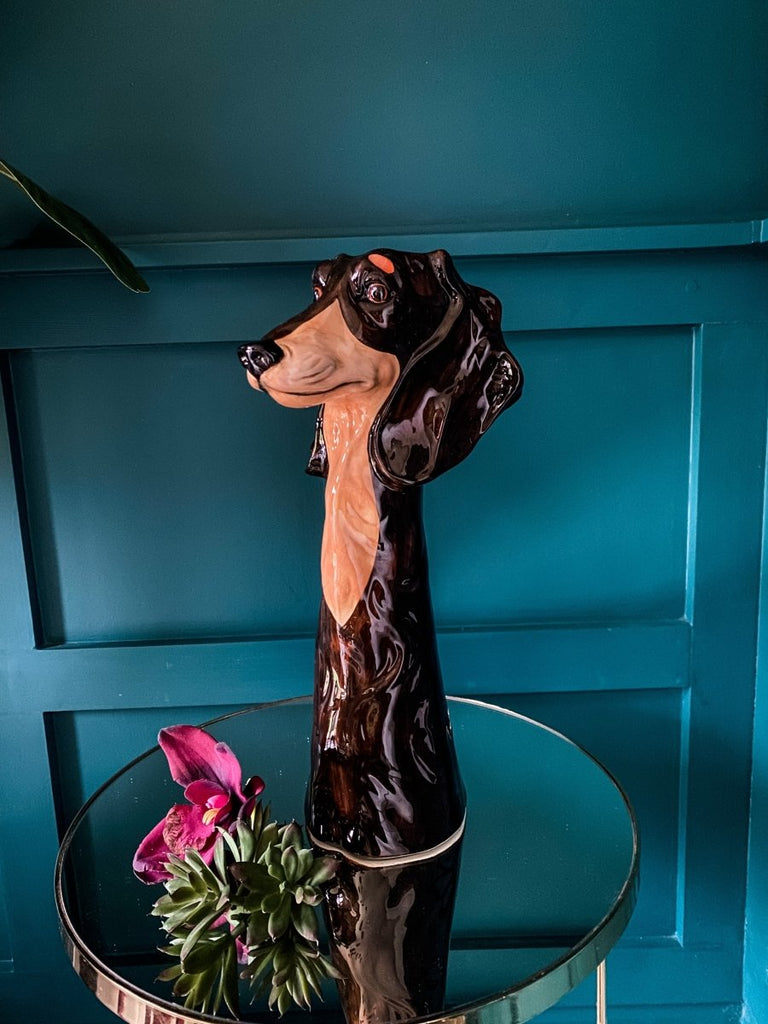 Dachshund Dog Head Ceramic Vase - Punk & Poodle