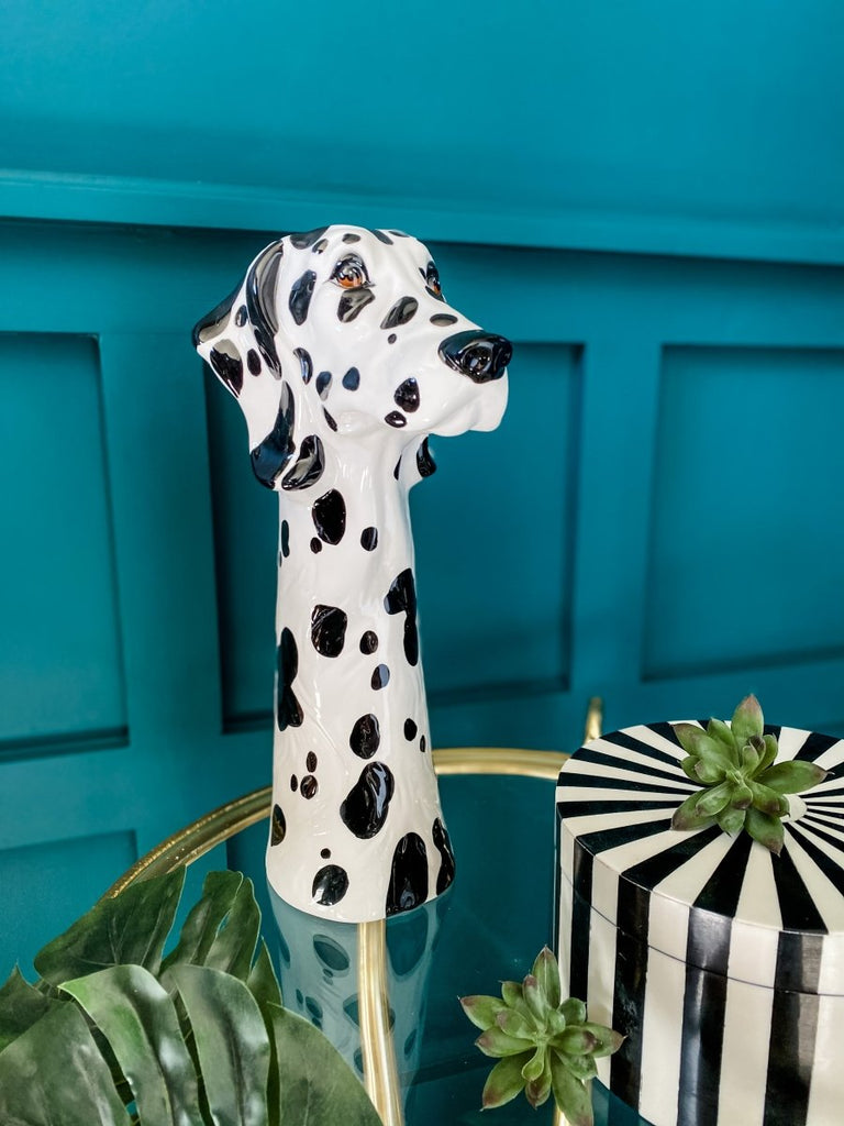 Dalmatian Dog Head Ceramic Vase - Punk & Poodle