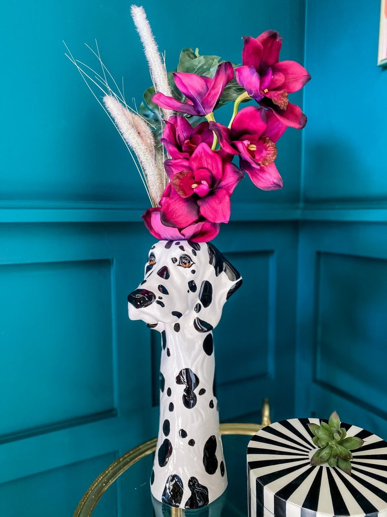 Dalmatian Dog Head Ceramic Vase - Punk & Poodle