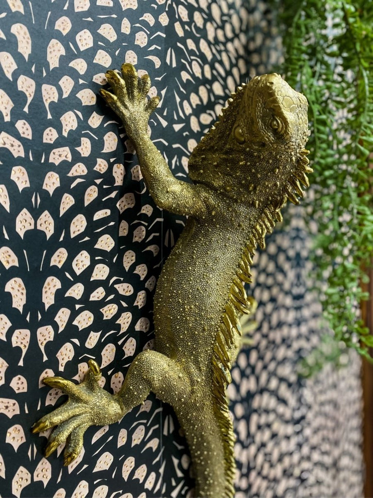 Extra Large Gold Lizard Wall Decoration - Punk & Poodle