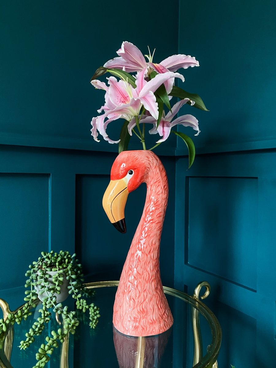 Flamingo Head Ceramic Vase | Large - Punk & Poodle